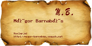 Mógor Barnabás névjegykártya