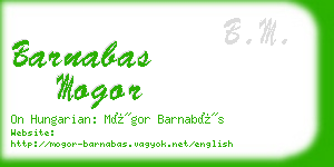 barnabas mogor business card